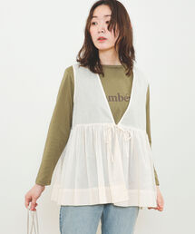 BEAMS HEART | BEAMS HEART / プリントTシャツ×ジレ セット(Tシャツ/カットソー)