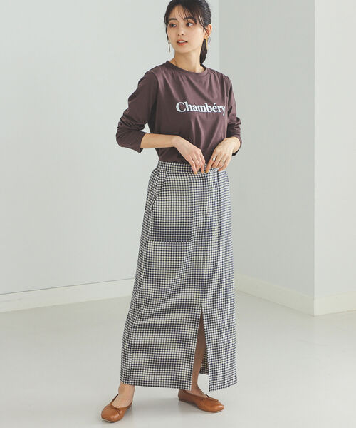 BEAMS HEART（ビームスハート）の「BEAMS HEART / プリントTシャツ×ジレ セット（Tシャツ/カットソー・レディース・ブラウン/オフホワイト/オリーブ・FREE）」の9枚目の写真