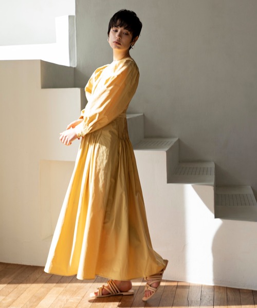 ReNorm（リノーム）の「ピンタックワンピース（ワンピース・レディース・カーキ/ネイビー/イエロー・M/S）」の8枚目の写真