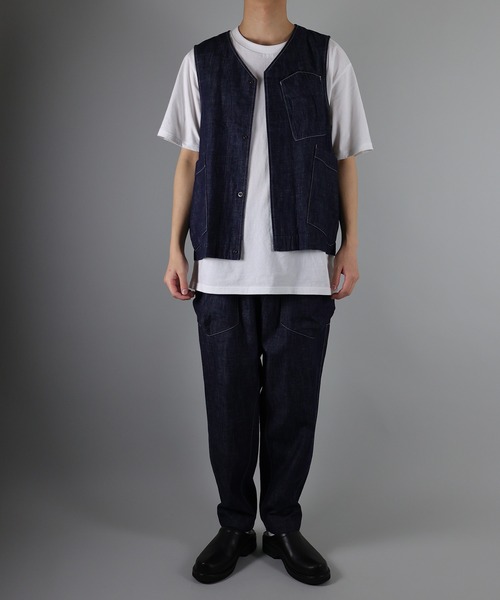 NUMBER (N)INE（ナンバーナイン）の「NUMBER (N)INE / ナンバーナイン 8.8oz DENIM VEST/ワンウォッシュ デニム ベスト（ベスト・メンズ・インディゴブルー・3/4）」の8枚目の写真