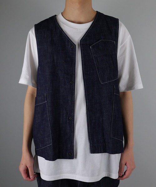 NUMBER (N)INE（ナンバーナイン）の「NUMBER (N)INE / ナンバーナイン 8.8oz DENIM VEST/ワンウォッシュ デニム ベスト（ベスト・メンズ・インディゴブルー・3/4）」の9枚目の写真
