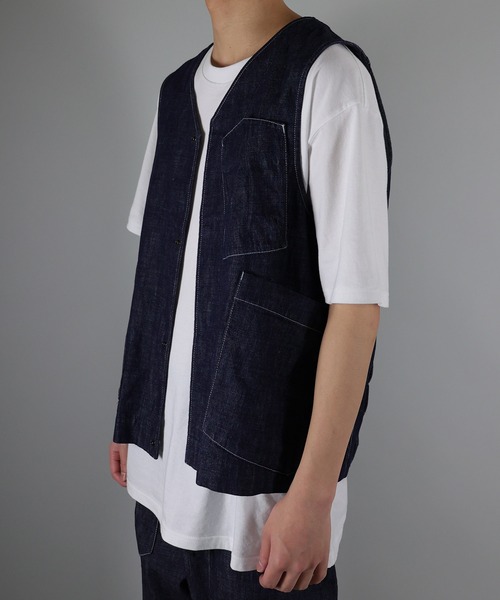 NUMBER (N)INE（ナンバーナイン）の「NUMBER (N)INE / ナンバーナイン 8.8oz DENIM VEST/ワンウォッシュ デニム ベスト（ベスト・メンズ・インディゴブルー・3/4）」の10枚目の写真