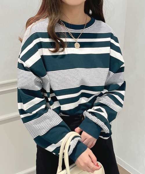 apres jour（アプレジュール）の「アソートボーダートップス【ZOZOTOWN限定アイテム】（Tシャツ/カットソー・レディース・ダークグリーン/グリーン系その他/ベージュ/ライトベージュ・フリー/X-LARGE）」の4枚目の写真