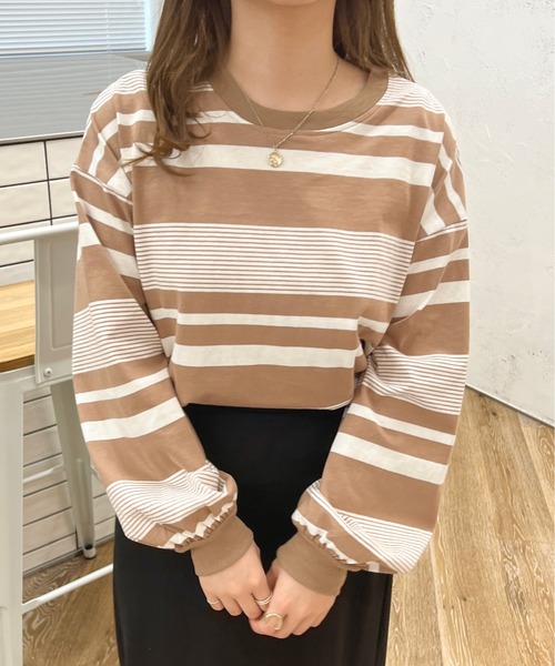 apres jour（アプレジュール）の「アソートボーダートップス【ZOZOTOWN限定アイテム】（Tシャツ/カットソー・レディース・ダークグリーン/グリーン系その他/ベージュ/ライトベージュ・フリー/X-LARGE）」の18枚目の写真