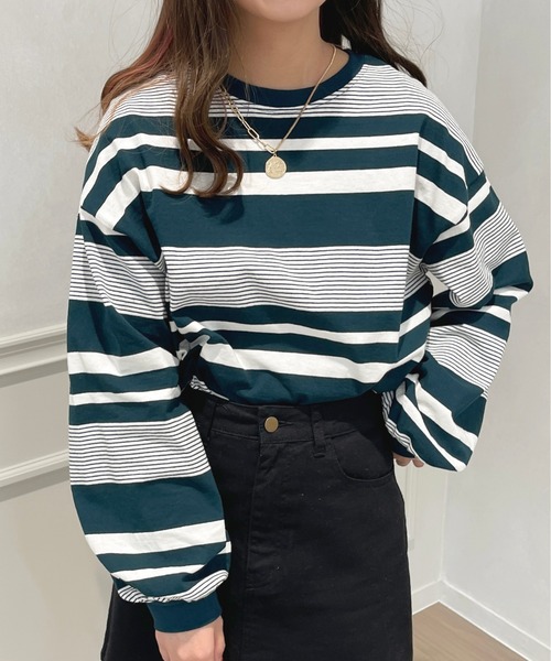 apres jour（アプレジュール）の「アソートボーダートップス【ZOZOTOWN限定アイテム】（Tシャツ/カットソー・レディース・ダークグリーン/グリーン系その他/ベージュ/ライトベージュ・フリー/X-LARGE）」の5枚目の写真