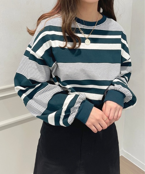 apres jour（アプレジュール）の「アソートボーダートップス【ZOZOTOWN限定アイテム】（Tシャツ/カットソー・レディース・ダークグリーン/グリーン系その他/ベージュ/ライトベージュ・フリー/X-LARGE）」の6枚目の写真