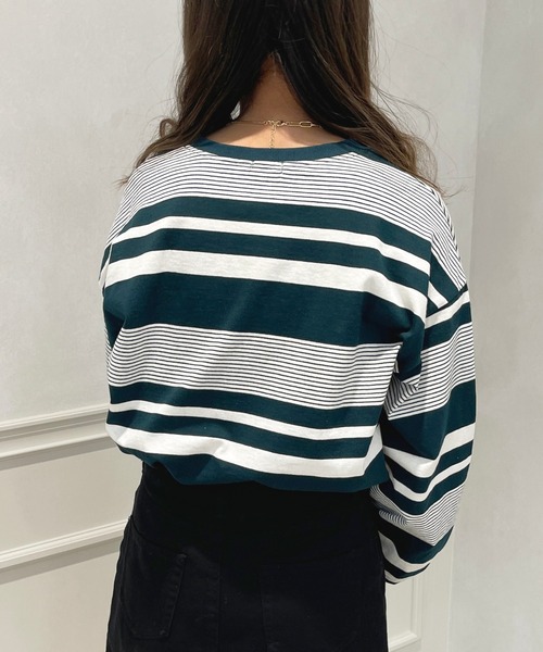 apres jour（アプレジュール）の「アソートボーダートップス【ZOZOTOWN限定アイテム】（Tシャツ/カットソー・レディース・ダークグリーン/グリーン系その他/ベージュ/ライトベージュ・フリー/X-LARGE）」の8枚目の写真