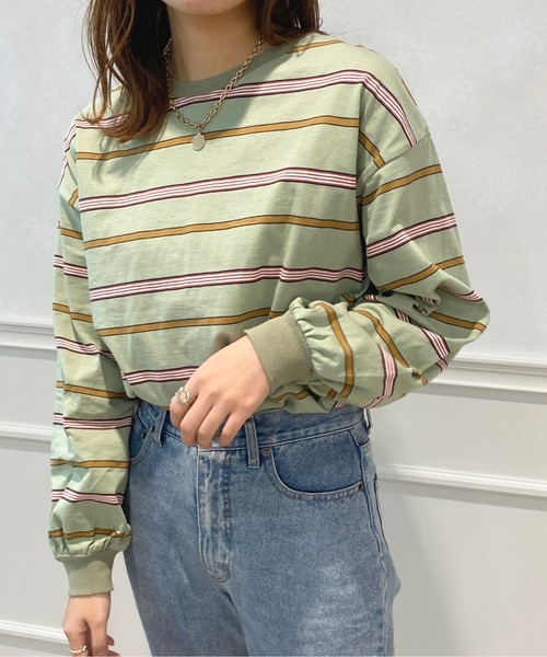 apres jour（アプレジュール）の「アソートボーダートップス【ZOZOTOWN限定アイテム】（Tシャツ/カットソー・レディース・ダークグリーン/グリーン系その他/ベージュ/ライトベージュ・フリー/X-LARGE）」の12枚目の写真