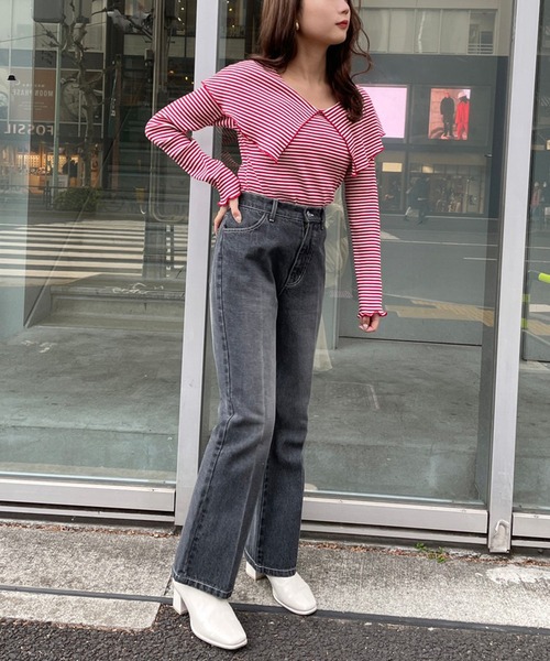 one after another NICE CLAUP(ワンアフターアナザーナイスクラップ)の「美シルエットなシンプルデニムパンツ(デニムパンツ・レディース・ブラック/ブルー/パープル系その他・SMALL/MEDIUM)」の20枚目の写真