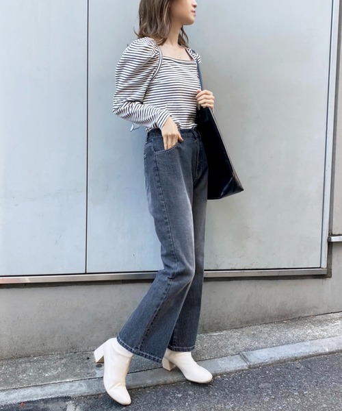 one after another NICE CLAUP(ワンアフターアナザーナイスクラップ)の「美シルエットなシンプルデニムパンツ(デニムパンツ・レディース・ブラック/ブルー/パープル系その他・SMALL/MEDIUM)」の16枚目の写真