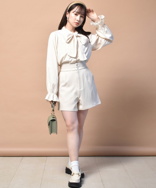 ems excite（エムズエキサイト）の「アソートハイウエストショートパンツ（その他パンツ・レディース・ブラック/アイボリー/ブラック系その他/グリーン系その他・FREE）」の7枚目の写真