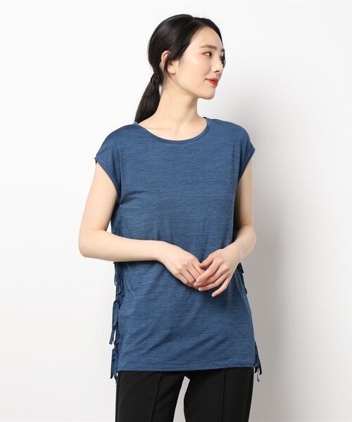 FILA(フィラ)の「【FILA:フィラ】レデイースサイドフリンジTシャツ(Tシャツ/カットソー・レディース・ホワイト/ネイビー/グレー・SMALL/LARGE/X-LARGE/MEDIUM)」の9枚目の写真