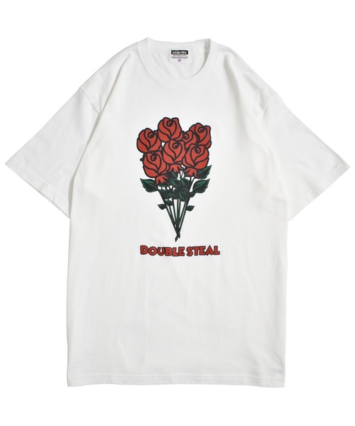 DOUBLE STEAL（ダブルスティール）の「Bouquet Tシャツ（Tシャツ/カットソー・メンズ・ホワイト/ブラック/カーキ/ピンク・MEDIUM/LARGE/X-LARGE/XX-LARGE）」の2枚目の写真