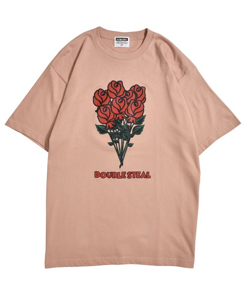 DOUBLE STEAL（ダブルスティール）の「Bouquet Tシャツ（Tシャツ/カットソー・メンズ・ホワイト/ブラック/カーキ/ピンク・MEDIUM/LARGE/X-LARGE/XX-LARGE）」の4枚目の写真
