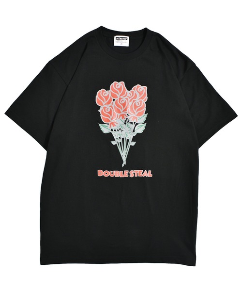 DOUBLE STEAL（ダブルスティール）の「Bouquet Tシャツ（Tシャツ/カットソー・メンズ・ホワイト/ブラック/カーキ/ピンク・MEDIUM/LARGE/X-LARGE/XX-LARGE）」の3枚目の写真