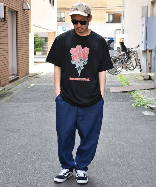 DOUBLE STEAL（ダブルスティール）の「Bouquet Tシャツ（Tシャツ/カットソー・メンズ・ホワイト/ブラック/カーキ/ピンク・MEDIUM/LARGE/X-LARGE/XX-LARGE）」の11枚目の写真