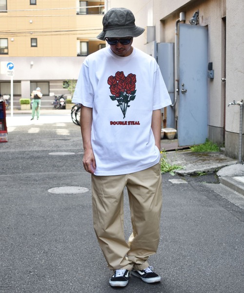 DOUBLE STEAL（ダブルスティール）の「Bouquet Tシャツ（Tシャツ/カットソー・メンズ・ホワイト/ブラック/カーキ/ピンク・MEDIUM/LARGE/X-LARGE/XX-LARGE）」の20枚目の写真