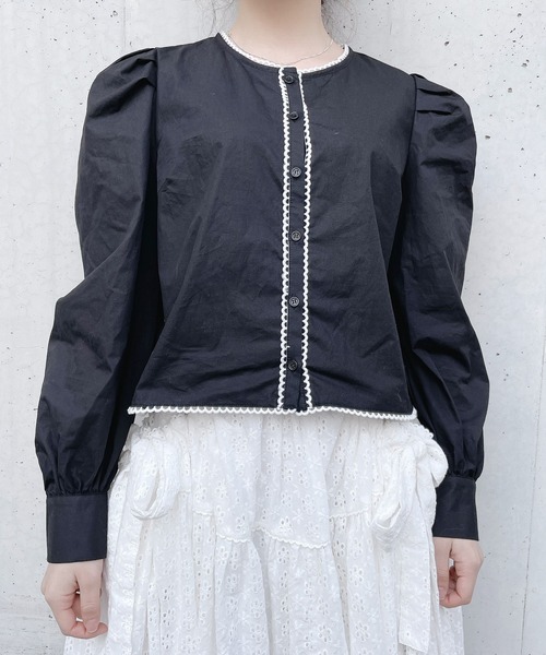 PAIN(ペイン)の「ダブルカラーレーシィブラウス(シャツ/ブラウス・レディース・ホワイト/ブラック/ブルー・FREE)」の15枚目の写真