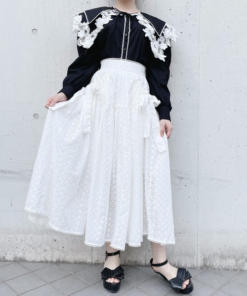 PAIN(ペイン)の「ダブルカラーレーシィブラウス(シャツ/ブラウス・レディース・ホワイト/ブラック/ブルー・FREE)」の13枚目の写真