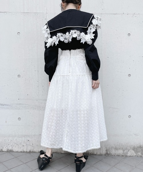 PAIN(ペイン)の「ダブルカラーレーシィブラウス(シャツ/ブラウス・レディース・ホワイト/ブラック/ブルー・FREE)」の14枚目の写真