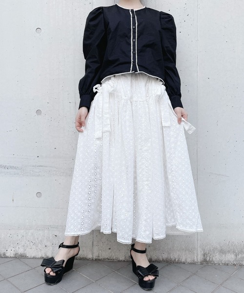 PAIN(ペイン)の「ダブルカラーレーシィブラウス(シャツ/ブラウス・レディース・ホワイト/ブラック/ブルー・FREE)」の17枚目の写真