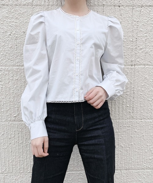 PAIN(ペイン)の「ダブルカラーレーシィブラウス(シャツ/ブラウス・レディース・ホワイト/ブラック/ブルー・FREE)」の19枚目の写真