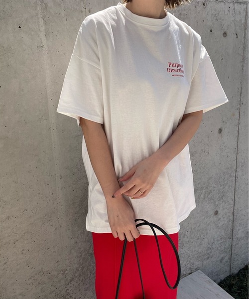 y/m by misato（イムバイミサト）の「DIRECTIONS Tシャツ（Tシャツ/カットソー・レディース・レッド/グリーン・FREE）」の3枚目の写真