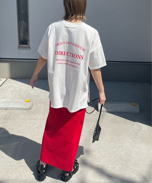 y/m by misato（イムバイミサト）の「DIRECTIONS Tシャツ（Tシャツ/カットソー・レディース・レッド/グリーン・FREE）」の6枚目の写真