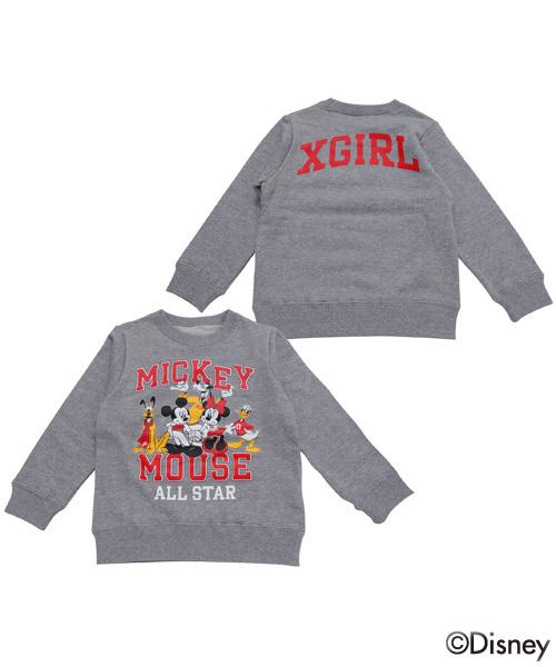 X-girl Stages（エックスガールステージス）の「【Disney（ディズニー）】CREW SWEAT DISNEY ALL STAR （4T～7T）（スウェット・キッズ・アッシュ/ネイビー・7T/6T/4T/5T）」の8枚目の写真