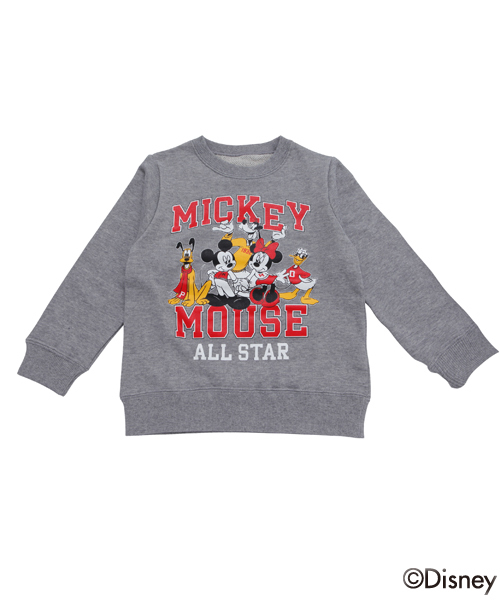 X-girl Stages（エックスガールステージス）の「【Disney（ディズニー）】CREW SWEAT DISNEY ALL STAR （4T～7T）（スウェット・キッズ・アッシュ/ネイビー・7T/6T/4T/5T）」の3枚目の写真