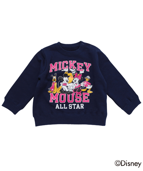 X-girl Stages（エックスガールステージス）の「【Disney（ディズニー）】CREW SWEAT DISNEY ALL STAR （4T～7T）（スウェット・キッズ・アッシュ/ネイビー・7T/6T/4T/5T）」の5枚目の写真