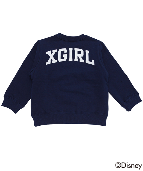 X-girl Stages（エックスガールステージス）の「【Disney（ディズニー）】CREW SWEAT DISNEY ALL STAR （4T～7T）（スウェット・キッズ・アッシュ/ネイビー・7T/6T/4T/5T）」の6枚目の写真
