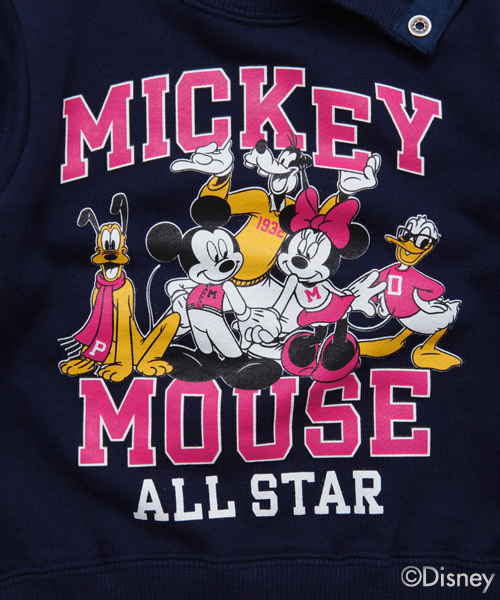X-girl Stages（エックスガールステージス）の「【Disney（ディズニー）】CREW SWEAT DISNEY ALL STAR （4T～7T）（スウェット・キッズ・アッシュ/ネイビー・7T/6T/4T/5T）」の7枚目の写真