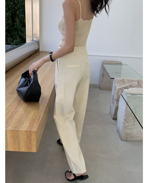 LAFFMO（ラフモ）の「リネンライクストレートパンツ（スラックス・レディース・ブラック/ベージュ・MEDIUM/LARGE）」の18枚目の写真