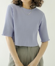 mystic | バックスリット半袖ニット(ニット/セーター)