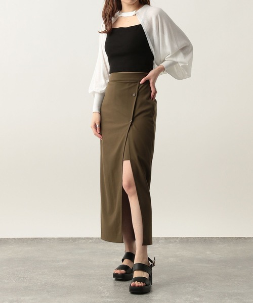Heather(ヘザー)の「深スリットショートパンツスカート 283389(スカート・レディース・アイボリー/ブラック/カーキ・M/S)」の6枚目の写真