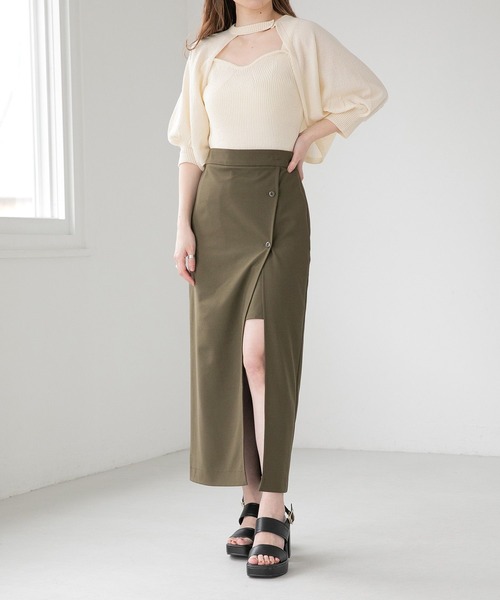 Heather(ヘザー)の「深スリットショートパンツスカート 283389(スカート・レディース・アイボリー/ブラック/カーキ・M/S)」の21枚目の写真