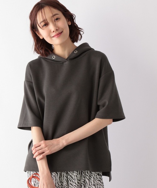 GLOBAL WORK（グローバルワーク）の「サマ見えAiryパーカー半袖/274459（Tシャツ/カットソー・レディース・アイボリー/ダークグレー/ライトグリーン/パープル系その他6・FREE）」の22枚目の写真