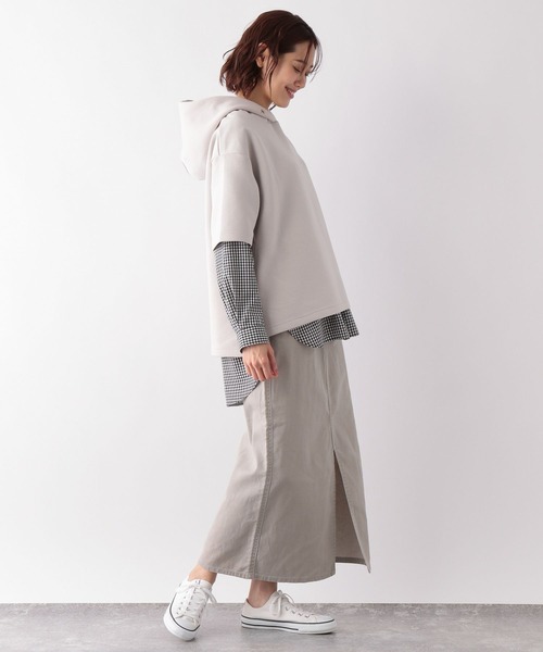 GLOBAL WORK（グローバルワーク）の「サマ見えAiryパーカー半袖/274459（Tシャツ/カットソー・レディース・アイボリー/ダークグレー/ライトグリーン/パープル系その他6・FREE）」の9枚目の写真
