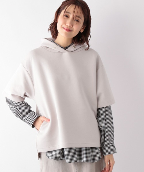 GLOBAL WORK（グローバルワーク）の「サマ見えAiryパーカー半袖/274459（Tシャツ/カットソー・レディース・アイボリー/ダークグレー/ライトグリーン/パープル系その他6・FREE）」の18枚目の写真