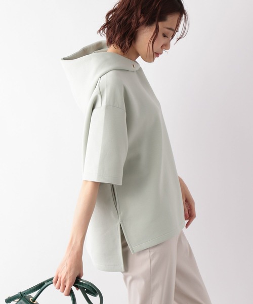 GLOBAL WORK（グローバルワーク）の「サマ見えAiryパーカー半袖/274459（Tシャツ/カットソー・レディース・アイボリー/ダークグレー/ライトグリーン/パープル系その他6・FREE）」の10枚目の写真