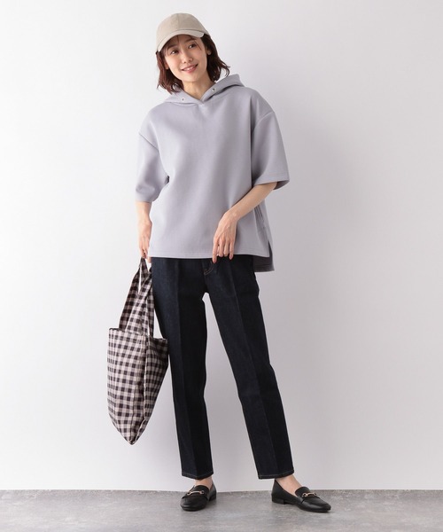GLOBAL WORK（グローバルワーク）の「サマ見えAiryパーカー半袖/274459（Tシャツ/カットソー・レディース・アイボリー/ダークグレー/ライトグリーン/パープル系その他6・FREE）」の19枚目の写真