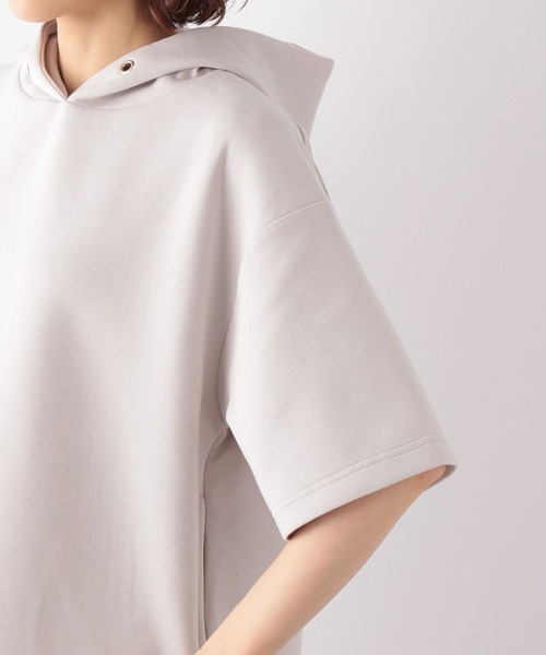GLOBAL WORK（グローバルワーク）の「サマ見えAiryパーカー半袖/274459（Tシャツ/カットソー・レディース・アイボリー/ダークグレー/ライトグリーン/パープル系その他6・FREE）」の8枚目の写真
