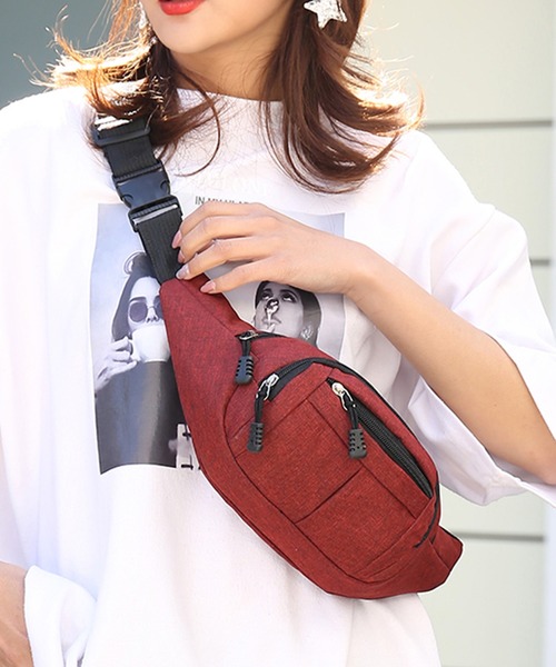 STYLEBLOCK（スタイルブロック）の「ユニセックスボディバッグ（ボディバッグ/ウエストポーチ・メンズ・レッド/ブルー/グレー/パープル/ブラック/グリーン・FREE）」の6枚目の写真