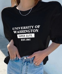 UNIVERSITYプリント半袖Tシャツ