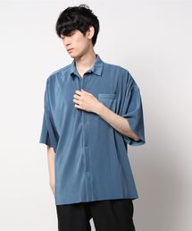 【ATELANE】カットプリーツショートスリーブステンカラーシャツ/メンズ