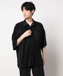 【ATELANE】カットプリーツショートスリーブステンカラーシャツ/メンズ