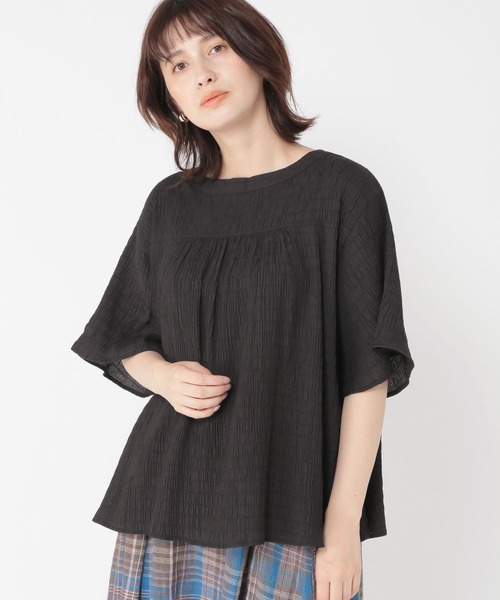 studio CLIP(スタディオクリップ)の「ワイドスリーブシャーリングブラウス(シャツ/ブラウス・レディース・グリーン/ベージュ/ブラック・FREE)」の2枚目の写真