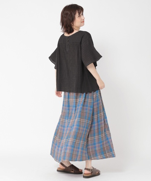 studio CLIP(スタディオクリップ)の「ワイドスリーブシャーリングブラウス(シャツ/ブラウス・レディース・グリーン/ベージュ/ブラック・FREE)」の8枚目の写真