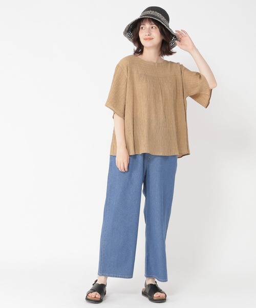 studio CLIP(スタディオクリップ)の「ワイドスリーブシャーリングブラウス(シャツ/ブラウス・レディース・グリーン/ベージュ/ブラック・FREE)」の14枚目の写真